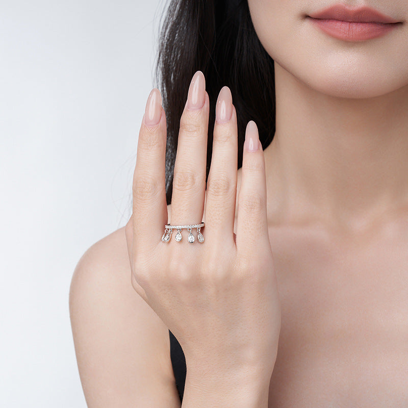 Moissanite Dangling Ring