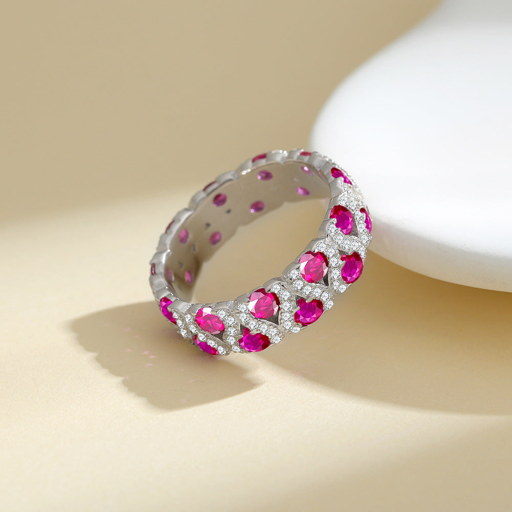 6.5MM Wide Band ColorfuRings in 925 Sterling Silver Moissanite Ring