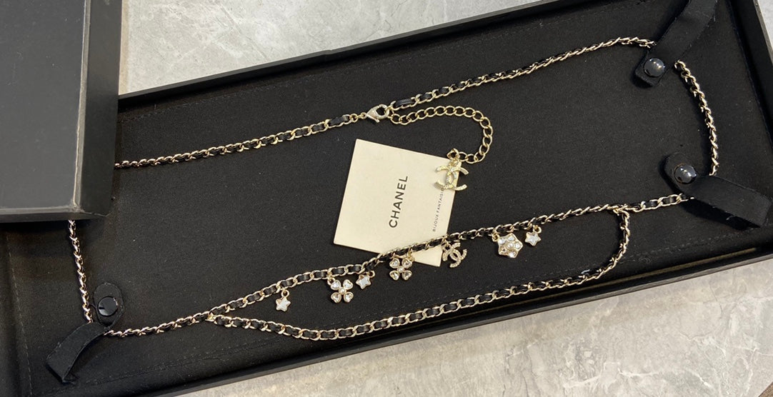 Chanel Black Leather Waist Band