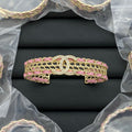 Chanel Pink Leather Bangle