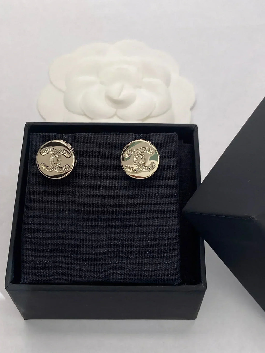 Chanel Button Earrings