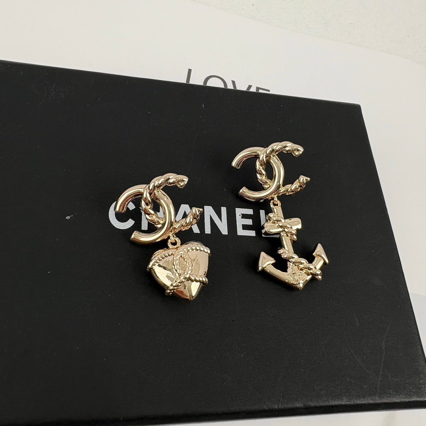 Chanel Heart Anchor Earrings