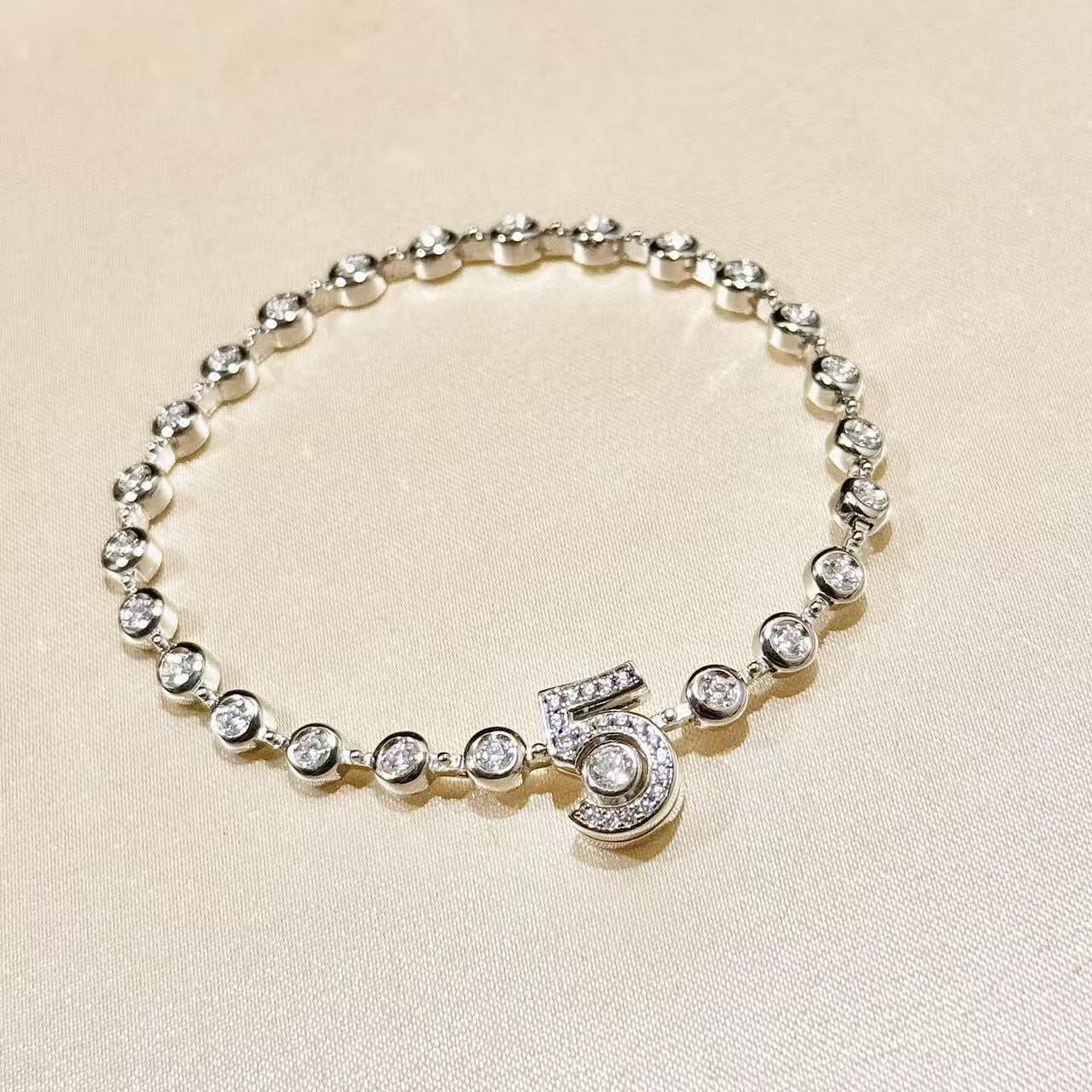 Chanel Number 5 Diamond Necklace Bracelet