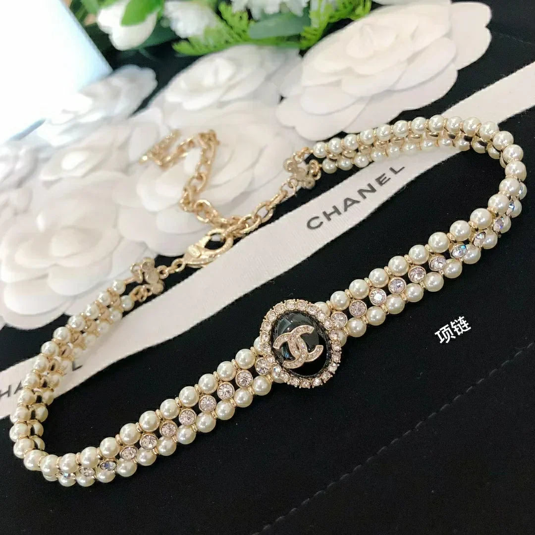 Chanel Pearl Black Choker