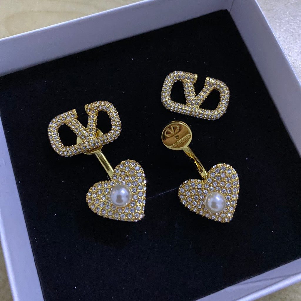 Valentino Heart Diamond Earrings