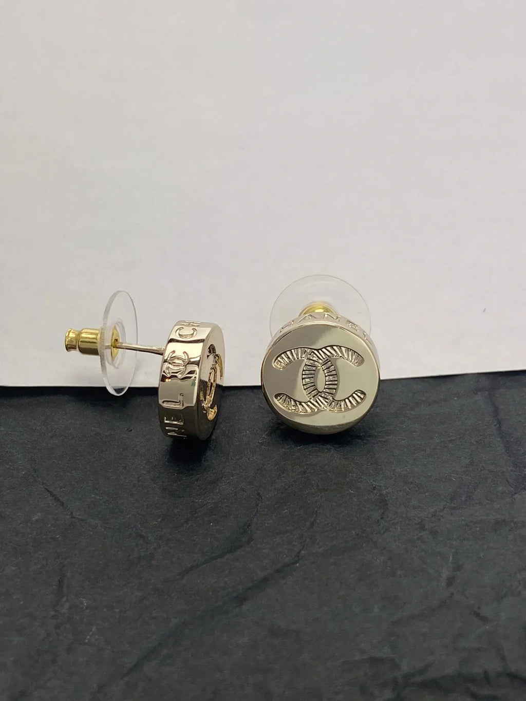 Chanel Button Earrings