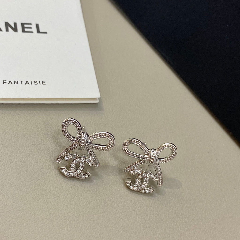 Chanel Bowknot Diamond Earrings