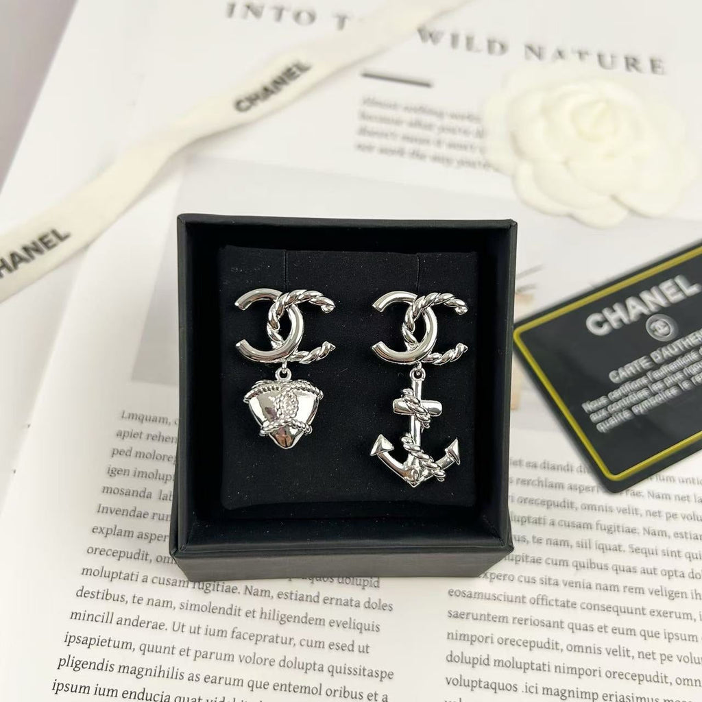 Chanel Heart Anchor Earrings