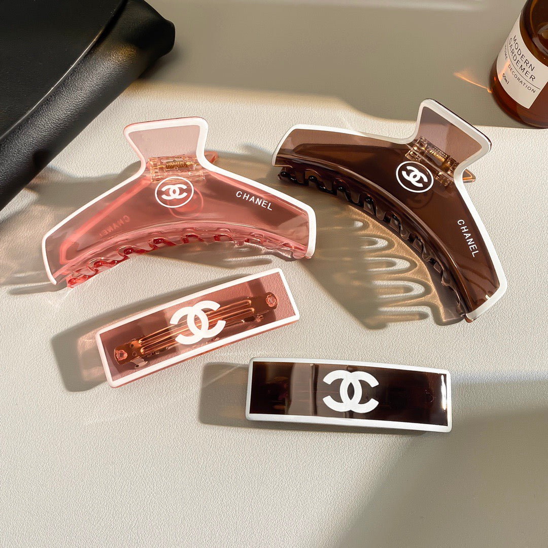 Chanel Pink Black Brown Hair Accessory