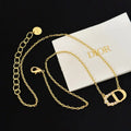 Dior Half Pearl Letter Necklace