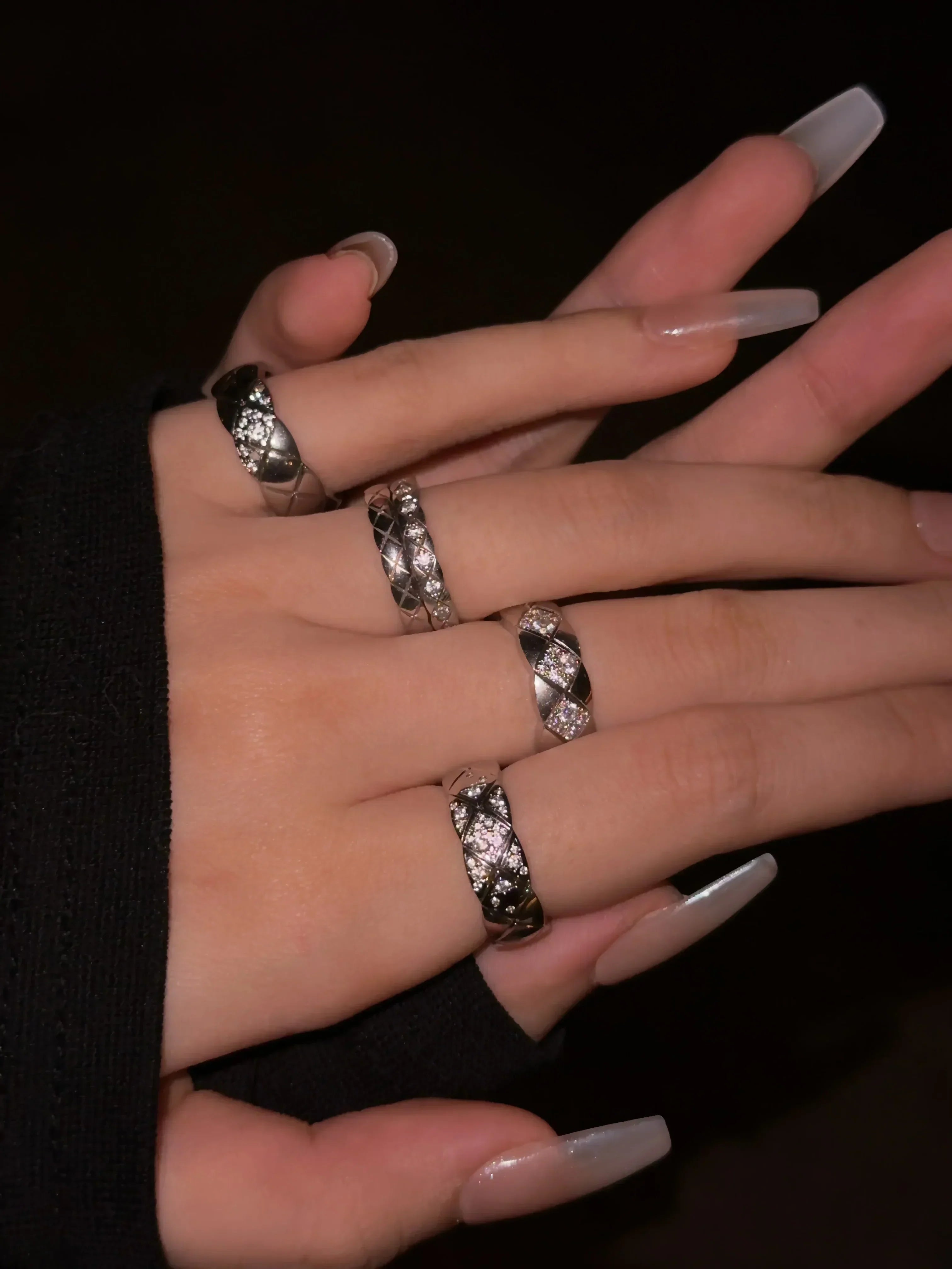 Chanel Coco Crush Ring Quilted Motif Wide